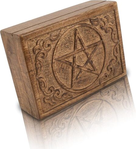 Great Birthday Gift Ideas Handmade Decorative Wooden Jewelry Box Jewelry Organizer Keepsake Box Treasure Chest Trinket Holder Watch Box Storage Lock Box 7 x 5 Inches Housewarming Gift Ideas Men Women in Saudi Arabia
