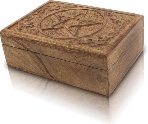 Great Birthday Gift Ideas Handmade Decorative Wooden Jewelry Box Jewelry Organizer Keepsake Box Treasure Chest Trinket Holder Watch Box Storage Lock Box 7 x 5 Inches Housewarming Gift Ideas Men Women in Saudi Arabia