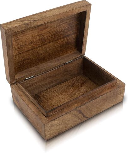Great Birthday Gift Ideas Handmade Decorative Wooden Jewelry Box Jewelry Organizer Keepsake Box Treasure Chest Trinket Holder Watch Box Storage Lock Box 7 x 5 Inches Housewarming Gift Ideas Men Women in Saudi Arabia