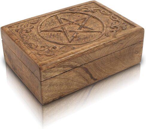 Great Birthday Gift Ideas Handmade Decorative Wooden Jewelry Box Jewelry Organizer Keepsake Box Treasure Chest Trinket Holder Watch Box Storage Lock Box 7 x 5 Inches Housewarming Gift Ideas Men Women in Saudi Arabia