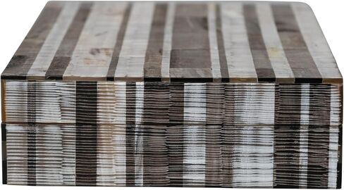 Creative Co-Op Decorative Horn Storage Stripes, Multicolor Box, Multi in Saudi Arabia
