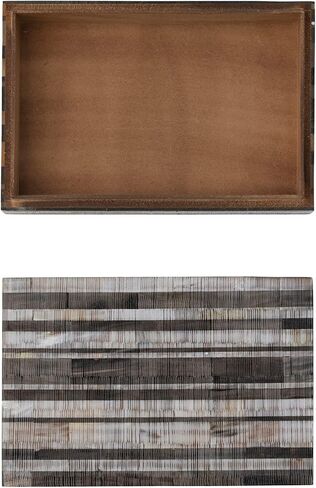 Creative Co-Op Decorative Horn Storage Stripes, Multicolor Box, Multi in Saudi Arabia