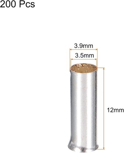MECCANIXITY 100 Pcs Non Insulated Butt Connectors 10AWG Wire Connector for Electrical Wire Crimp Ferrule Terminals in Saudi Arabia