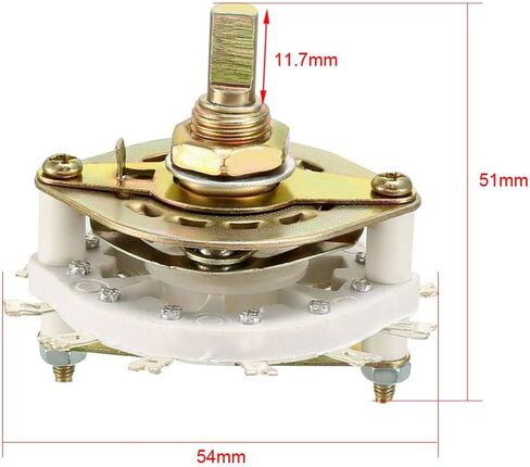 uxcell 2P5T 2 Pole 5 Throw 1 Deck Band Channel Rotary Switch Selector with Plastic Knob in Saudi Arabia