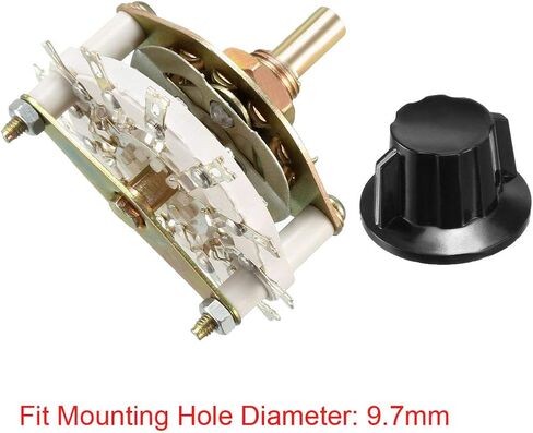 uxcell 2P5T 2 Pole 5 Throw 1 Deck Band Channel Rotary Switch Selector with Plastic Knob in Saudi Arabia