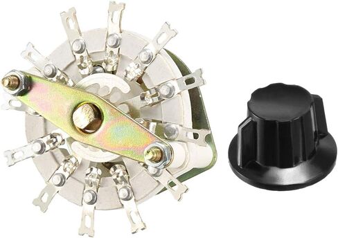 uxcell 2P5T 2 Pole 5 Throw 1 Deck Band Channel Rotary Switch Selector with Plastic Knob in Saudi Arabia