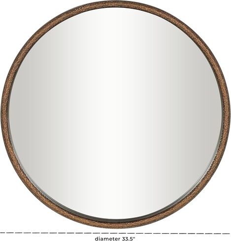 Deco 79 Resin Room Wall Mirror Weathered Spotted Entryway Mirror with Hammered Texture, Wall Mounted Mirror 34" x 2" x 34", Copper in Saudi Arabia