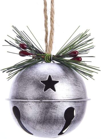 Bell Silver Tone 3 inch Iron Metal Christmas Figurine Ornaments Pack of 12 in Saudi Arabia