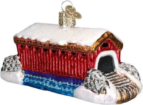 Old World Christmas Cities, Places and Landmarks Glass Blown Ornaments for Christmas Tree Covered Bridge in Saudi Arabia