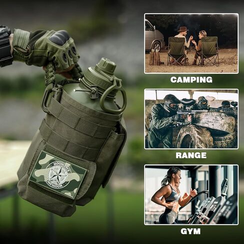 MOON LENCE 64 Oz Insulated Water Bottle Half Gallon Water Jug with Adjustable Strap - Stainless Steel Military Thermal Water Bottles with Paracord Handle for Men Hunter Green 2 Litres in Kuwait