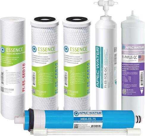 APEC Water Systems FILTER-MAX-ESPHUV-SSV2 75 GPD High Capacity Complete Replacement Filter Set for Essence Series ROES-PHUV75 Reverse Osmosis Water Filter System Stage 1-7 in Saudi Arabia