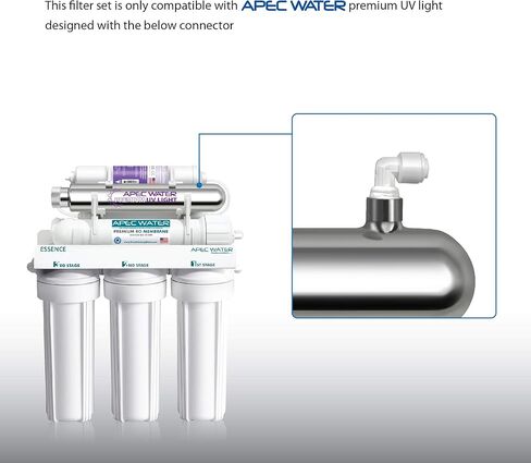 APEC Water Systems FILTER-MAX-ESPHUV-SSV2 75 GPD High Capacity Complete Replacement Filter Set for Essence Series ROES-PHUV75 Reverse Osmosis Water Filter System Stage 1-7 in Saudi Arabia