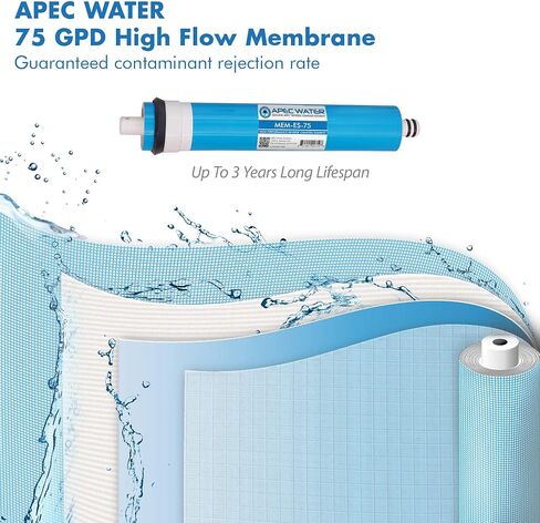 APEC Water Systems FILTER-MAX-ESPHUV-SSV2 75 GPD High Capacity Complete Replacement Filter Set for Essence Series ROES-PHUV75 Reverse Osmosis Water Filter System Stage 1-7 in Saudi Arabia
