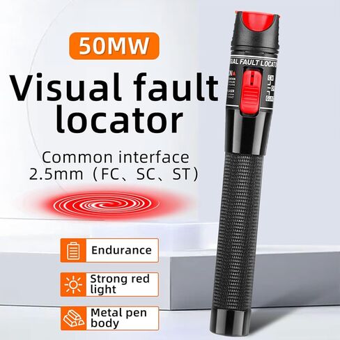 3pc 30km Visual Fault Locator VFL Fiber Optic Tester Fiber Optic Cable Tester with 1pcs Singlemode 9/125um FC Male to LC Female Adapter in Saudi Arabia