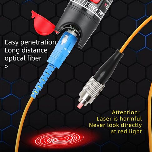 3pc 30km Visual Fault Locator VFL Fiber Optic Tester Fiber Optic Cable Tester with 1pcs Singlemode 9/125um FC Male to LC Female Adapter in Saudi Arabia