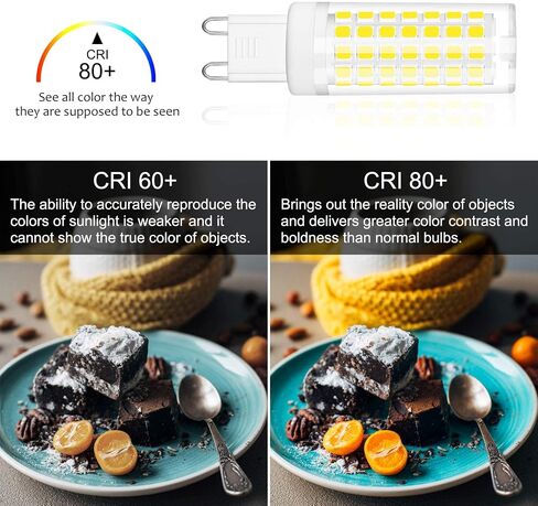 مصباح إضاءة LED hansang G9، مصابيح إضاءة ثريا 6 وات (مكافئ هالوجين 60 وات)، 88 قطعة LED، ضوء نهاري 6000 كلفن أبيض، غير قابل للتعتيم، قاعدة G9 ثنائية الدبوس، زاوية شعاع 360 درجة، 600 لومن، حزمة من 6 in Saudi Arabia