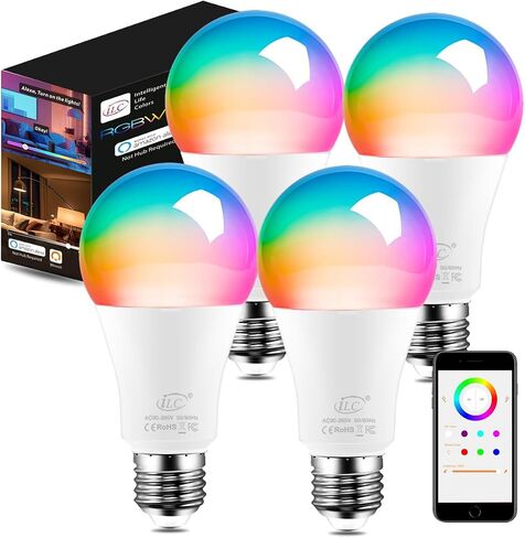 ILC Alexa Light Bulbs (130 Watt Equivalent) Smart Light Bulbs Work with Alexa Only, 1300 Lumens, Color Changing Warm White 2700K, 13W Bright LED Bulbs (4 Pack) in Saudi Arabia