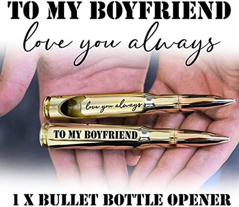 Anniversary for Boyfriend - "To my Boyfriend" 50 Cal Bottle Opener I Birthday Gifts for Boyfriend I Unique 6 Month / 1 Year Anniversary for Boyfriend I Cute Boyfriend Gifts from Girlfriend in Saudi Arabia