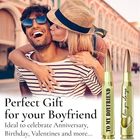 Anniversary for Boyfriend - "To my Boyfriend" 50 Cal Bottle Opener I Birthday Gifts for Boyfriend I Unique 6 Month / 1 Year Anniversary for Boyfriend I Cute Boyfriend Gifts from Girlfriend in Saudi Arabia