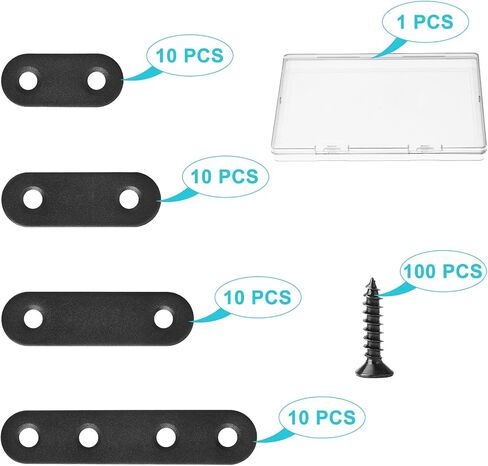 40 Pack L Bracket Corner Bracket Black 90 Degree Right Angle Brackets L Shaped Bracket Metal Corner Braces 20mm/ 25mm/30mm/40mm Mending Repair Plate Brace for Furniture, Cabinets, Chairs (L Shaped) in Saudi Arabia