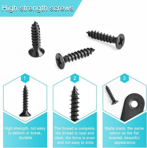 40 Pack L Bracket Corner Bracket Black 90 Degree Right Angle Brackets L Shaped Bracket Metal Corner Braces 20mm/ 25mm/30mm/40mm Mending Repair Plate Brace for Furniture, Cabinets, Chairs (L Shaped) in Saudi Arabia