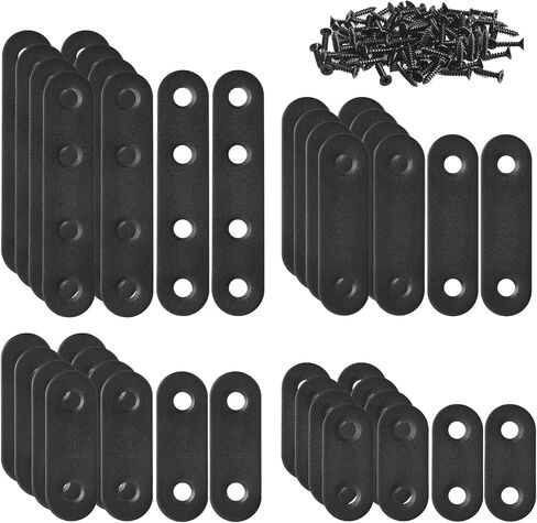 40 Pack L Bracket Corner Bracket Black 90 Degree Right Angle Brackets L Shaped Bracket Metal Corner Braces 20mm/ 25mm/30mm/40mm Mending Repair Plate Brace for Furniture, Cabinets, Chairs (L Shaped) in Saudi Arabia