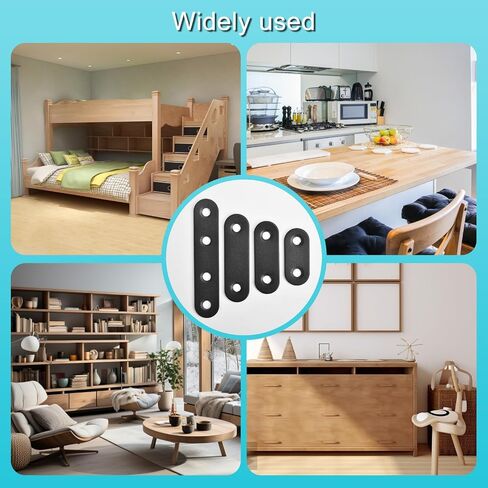 40 Pack L Bracket Corner Bracket Black 90 Degree Right Angle Brackets L Shaped Bracket Metal Corner Braces 20mm/ 25mm/30mm/40mm Mending Repair Plate Brace for Furniture, Cabinets, Chairs (L Shaped) in Saudi Arabia
