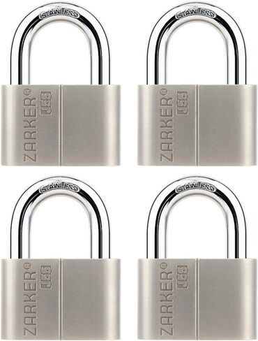 keyed Alike Padlocks, Heavy Duty Stainless Steel Shackle Lock, Waterproof and Rustproof Storage, Warehouses, Garage, Outdoors, 4-Pack in Saudi Arabia