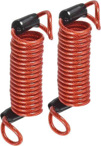 2 Pack Disc Lock Security Steel Cable - Plastic Coated Spring Reminder Wire Anti-Theft Rope, Apply to Outdoors Protection (2.5mmx1m, Red) in Kuwait