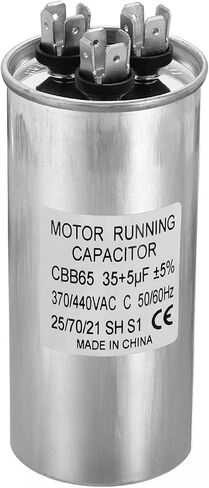 PATIKIL 20+5uF ±5% 20/5MDF 370/440V AC Fan Start Capacitor, CBB65 Circular Dual Run Capacitor for AC Motor Run Air Conditioner Cool Heat Pump Condenser Straight in Saudi Arabia