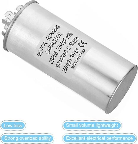 PATIKIL 20+5uF ±5% 20/5MDF 370/440V AC Fan Start Capacitor, CBB65 Circular Dual Run Capacitor for AC Motor Run Air Conditioner Cool Heat Pump Condenser Straight in Saudi Arabia