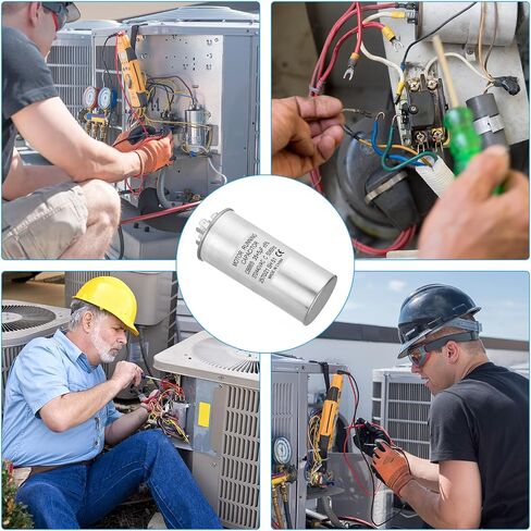 PATIKIL 20+5uF ±5% 20/5MDF 370/440V AC Fan Start Capacitor, CBB65 Circular Dual Run Capacitor for AC Motor Run Air Conditioner Cool Heat Pump Condenser Straight in Saudi Arabia