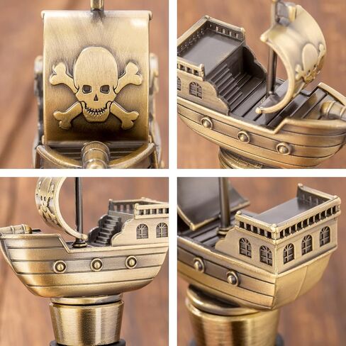 LKKCHER Pirate Ship Wine Stopper, Wine Gifts for Men Warship Battleship Lovers, Nautical Bottle Stoppers for Wine Champagne Prosecco, Birthday Gifts, Wine Saver, Wine Accessories in Saudi Arabia