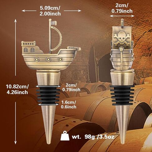 LKKCHER Pirate Ship Wine Stopper, Wine Gifts for Men Warship Battleship Lovers, Nautical Bottle Stoppers for Wine Champagne Prosecco, Birthday Gifts, Wine Saver, Wine Accessories in Saudi Arabia