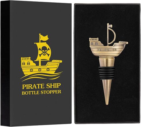 LKKCHER Pirate Ship Wine Stopper, Wine Gifts for Men Warship Battleship Lovers, Nautical Bottle Stoppers for Wine Champagne Prosecco, Birthday Gifts, Wine Saver, Wine Accessories in Saudi Arabia