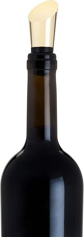 سدادة زجاجات ثقيلة الوزن من فيسكي، سدادة زجاجات النبيذ، حافظة النبيذ للنبيذ الأحمر والأبيض، فولاذ مقاوم للصدأ مطلي بالذهب مع ختم سيليكون، مجموعة من 1 in Kuwait