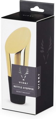 سدادة زجاجات ثقيلة الوزن من فيسكي، سدادة زجاجات النبيذ، حافظة النبيذ للنبيذ الأحمر والأبيض، فولاذ مقاوم للصدأ مطلي بالذهب مع ختم سيليكون، مجموعة من 1 in Kuwait