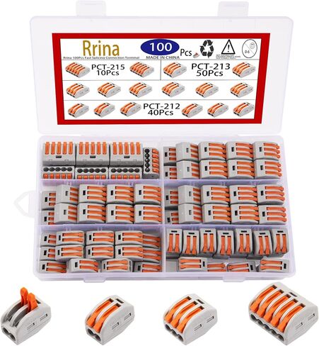 100Pcs 2/3/5 Lever Wire Nuts Conductor Compact Wire Connectors Assortment Kit Fast Splicing Connection Terminal 28-12 AWG in Saudi Arabia