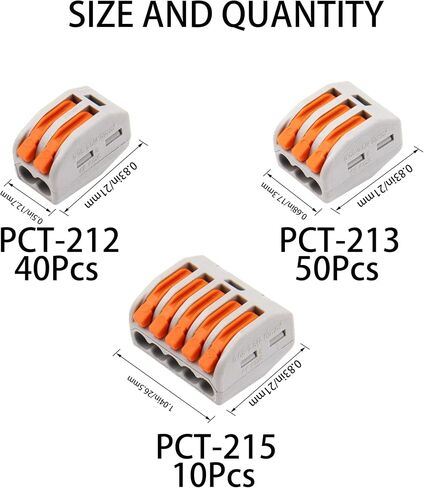 100Pcs 2/3/5 Lever Wire Nuts Conductor Compact Wire Connectors Assortment Kit Fast Splicing Connection Terminal 28-12 AWG in Saudi Arabia