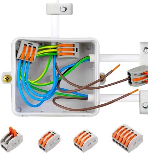100Pcs 2/3/5 Lever Wire Nuts Conductor Compact Wire Connectors Assortment Kit Fast Splicing Connection Terminal 28-12 AWG in Saudi Arabia