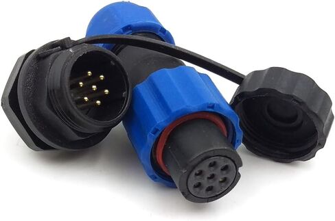 SD13 7PIN Waterproof Connector, IP68 5A 380V.AC High Voltage Circular Automotive Power Connector 7pole Aviation Plug Socket Plug(Female)-Socket(Male) (7pin, Panel Moun) in Saudi Arabia
