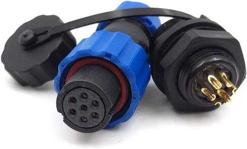 SD13 7PIN Waterproof Connector, IP68 5A 380V.AC High Voltage Circular Automotive Power Connector 7pole Aviation Plug Socket Plug(Female)-Socket(Male) (7pin, Panel Moun) in Saudi Arabia