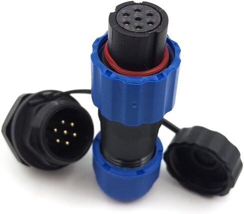 SD13 7PIN Waterproof Connector, IP68 5A 380V.AC High Voltage Circular Automotive Power Connector 7pole Aviation Plug Socket Plug(Female)-Socket(Male) (7pin, Panel Moun) in Saudi Arabia