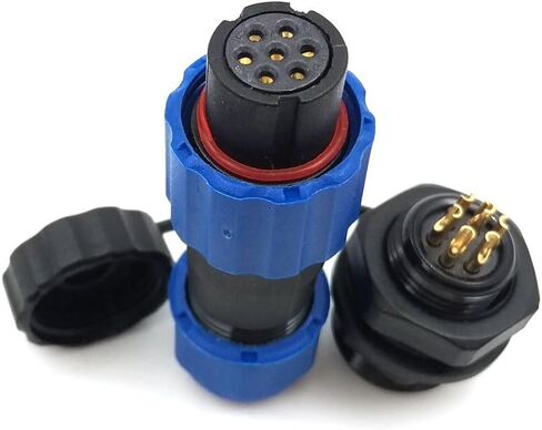 SD13 7PIN Waterproof Connector, IP68 5A 380V.AC High Voltage Circular Automotive Power Connector 7pole Aviation Plug Socket Plug(Female)-Socket(Male) (7pin, Panel Moun) in Saudi Arabia