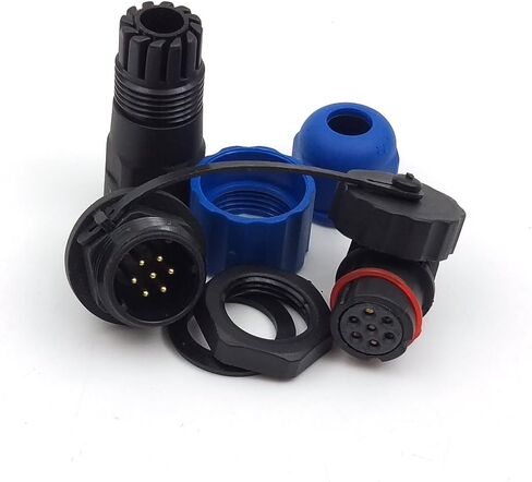 SD13 7PIN Waterproof Connector, IP68 5A 380V.AC High Voltage Circular Automotive Power Connector 7pole Aviation Plug Socket Plug(Female)-Socket(Male) (7pin, Panel Moun) in Saudi Arabia