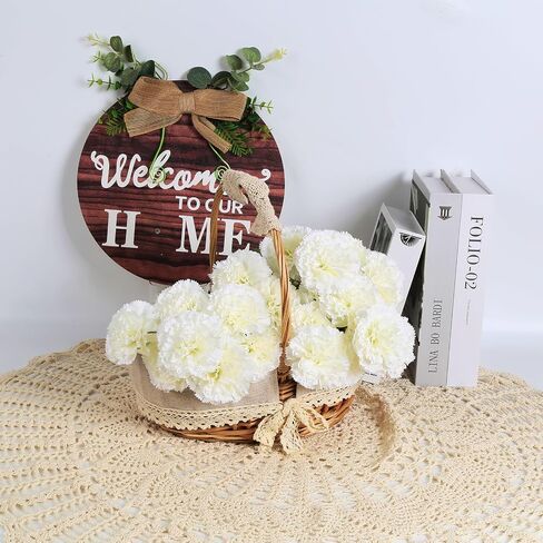 Red Carnations Artificial Flowers 15 Heads Silk Carnations with Stems White Fake Flower for DIY Wedding Bridal Bouquets Table Centerpieces Floral Arrangements Home Party Decoration (Red in Saudi Arabia