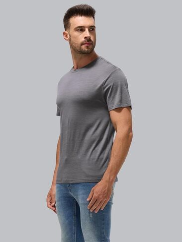 Men's Dry Fit Workout Shirts - 100% Merino Wool Base Layer Thermal T-Shirts,Odor-Resistant,Machine Washable + Laundry Bag in Saudi Arabia