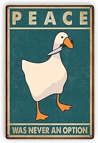 Peace was Never an Option Duck Vintage Wall Home Decor Design for Cafes Bar Pub Beer Club 12x8 Inch in Saudi Arabia