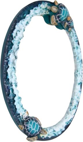 Blue Sea Turtle Framed Mirror, Unique Wall Hanging Mirror, Nautical Home Decoration, 18.5 Inches in Saudi Arabia