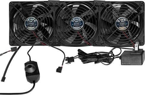 Coolerguys Pre-Assembled Triple 120mm Fan Cooling Kit with US Outlet Power Adapter and Manual Fan Controller in Saudi Arabia